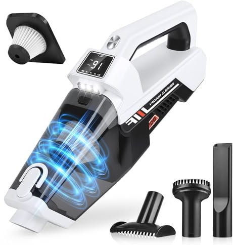 Aspirateur Voiture, 3-en-1 Aspirateur Portable Sans, 16000PA Forte Aspiration，Type-C Charge, Filtre HEPA Lavable, Petit Aspirateur Pour La Voiture, La Maison, Le Bureau, Les Résidus De Nourriture