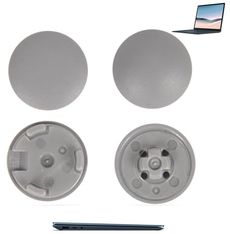Laptop Bottom Rubber Feet 8.5 mm Round Non-Slip Rubber Buffer Replacement Parts | Compatible with Microsoft Surface Laptop 3/4/5, Grey Rubber Base, Pack of 4
