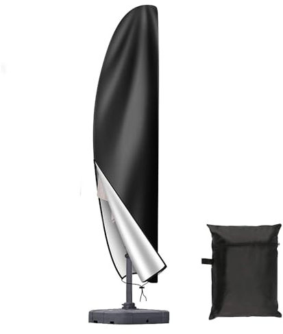 Sonnenschirm Schutzhülle, 210D Oxford Gewebe Ampelschirm Schutzhülle 2 bis 4 m Große, Sonnenschirm Hülle mit Reißverschluss, Wasserdicht Staubdicht UV-Beständiges (265cm)