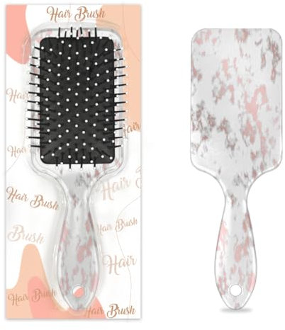 White Marble Rose Gold Hair Brush Wet Dry Air Cushion Hair Brush Plastic Detangler Hairbrush for Kids Adults Back To School Gift Women Men