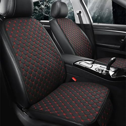 SGLEULRC Linen Car Seat Covers for Ford Maverick 2022 2023 2024, Full Set Four Seasons Anti-Slip Seat Breathable Soft Seat Covers with Backrest Protector Seat Cushion Accessories,Black-Red