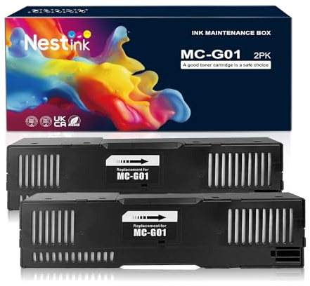 Nestink G01 MC-G01 Wartungsbox Kompatibel mit Canon MAXIFY GX6010 GX7010 GX6020 GX7020 GX6030 GX7030 GX6040 MAXIFY GX7040 GX6050 GX7050 GX6060 GX7060 GX6070 GX7070 MAXIFY GX6080 GX7080 (2er Pack)