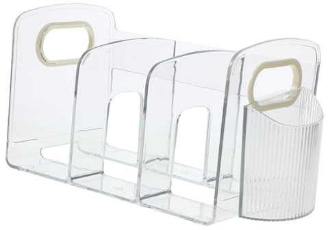 ELAYARD Multifunktionaler Acryl Buchstützer aus Kunststoff für Büro und Bibliothek Moderner Schreibtisch Organizer zur Praktischen Aufbewahrung und Buchordnung
