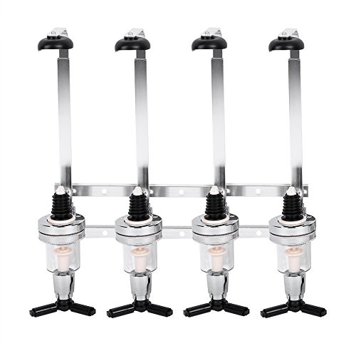 Made Made 4 Bottle Optics for Home Bar, 30 ml Dispensador de óptica de Bebidas con válvulas, Accesorio de Bar de casa para Bebidas, Botellas, Negro