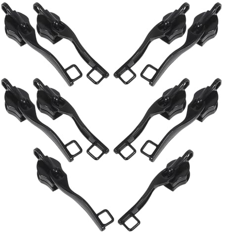 SAFIGLE 5paires Clips Antivol pour Fermetures Éclair Boucle Métallique Tirettes de Rechange pour Valises Sacs Vêtements Kit de Réparation Noir