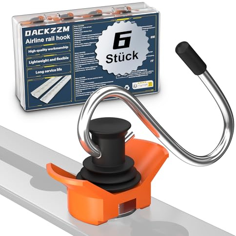 DACKZZM Accessori per guida aerea, 6 pezzi, guarnizione singola, guida per airline, gancio 50 kg, accessorio per guida aerea per il trasporto, fissaggio del carico in rimorchi, furgoni e automobili