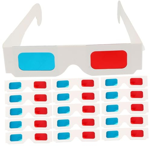 UPKOCH Occhiali 3D di Carta Rossi e Blu Usa e Getta Set da 60 Pezzi per Film 3D a Casa e Cinema Occhiali Anaglifici per Visione a Rilievo e Giochi