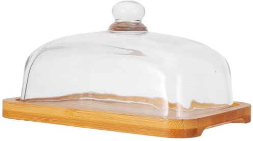 SUPVOX Mantequera Soporte Hermético de Madera de Acacia Rectangular con Tapa de, Bandeja Multiusos para Servir, Tartas y Postres 1 Pieza para Cocina y Comedor