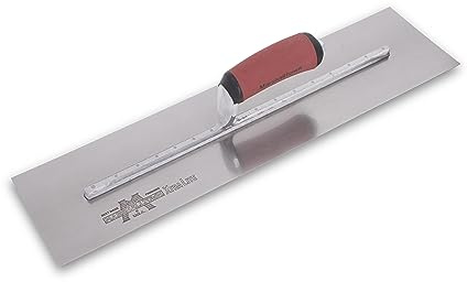 MARSHALLTOWN Finishing Trowel, 20 x5 Inch High Carbon Steel Blade, Curved Durasoft Handle, MXS205D