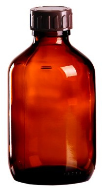 25 x Braunglasflasche 200ml / Medizinflasche inkl. Standard-Schraubverschluss braun DIN 28