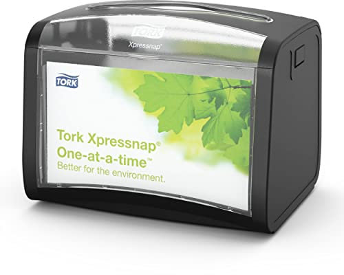 Tork Xpressnap Distributeur de Serviettes de Table noir N4, Signature line, 1 pièce, 15.5 x 15 x 20.1 cm, 272611