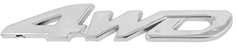 sourcing map Silver Tone Metal 4WD Design Car Auto Grille Emblem Badge Decoration
