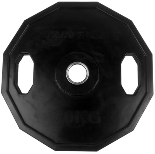 Tunturi Gewichtscheiben 50 mm, 2 x 1,25 kg, Hantelgewichte aus Gummi mit Griffen