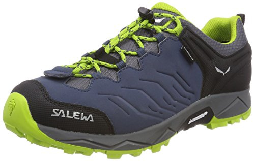 Salewa JR Mountain Trainer Waterproof trekking- och vandringsskor, Dark Denim/Cactus, 33 EU