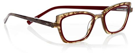 eyebobs Flirt Damen Premium Lesebrille | Katzenaugenbrille, Rote und Hornfront und Hornbügel, 3151 01 2.75