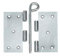 KeyMet Lot de 10 charnières de porte carrées 100 x 100 x 2,0 mm avec goupille réglable, Argent galvanisé, Acier, Argenté
