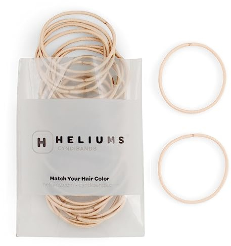 Heliums Dünne Haargummis – Beigeblond – 2 mm Haarbänder für dünnes Haar, 4,5 cm, mittlerer Halt, keine Beschädigung, Pferdeschwanz-Halter, 40 Stück