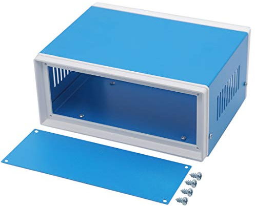 Zulkit Electronic Enclosures Blue Metal Enclosure Project Case DIY Box Junction Case Enclosure Preventive Case 6.7 x 4.3 x 3.1 inch(170 x130x80mm)