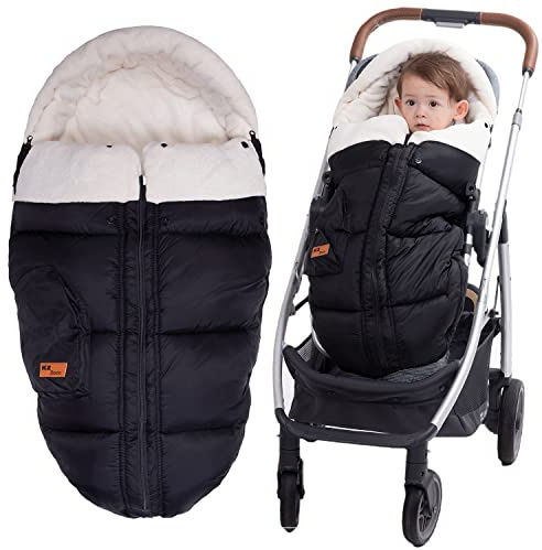 KZ Dotnz Universal Stroller Blanket, Front Panel Removeable Multifunction Stroller Bunting Bag, Cosy Toes Fleece Lined Stroller Footmuff Fit for Most Stroller, Stroller Cover for Winter