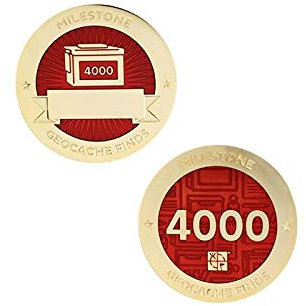 4000 Finds/Funde Coin + Tb !!gefunden Geocaching Milestone Geocoin and Tag Set