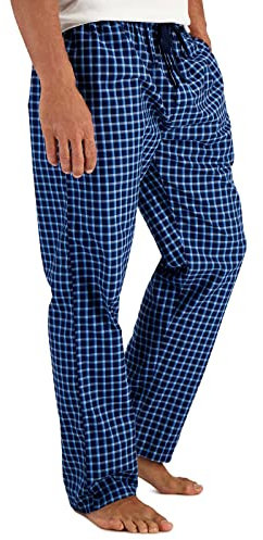 Hanes Men's Woven Pajama Pant Navy Plaid