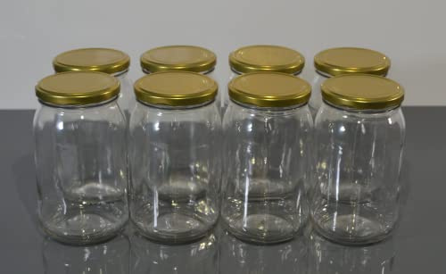 Markenloos Einweckgläser 900 ml mit Deckel Gold Einmachglas Einmachgläser Vorratsgläser (48 Stk.)