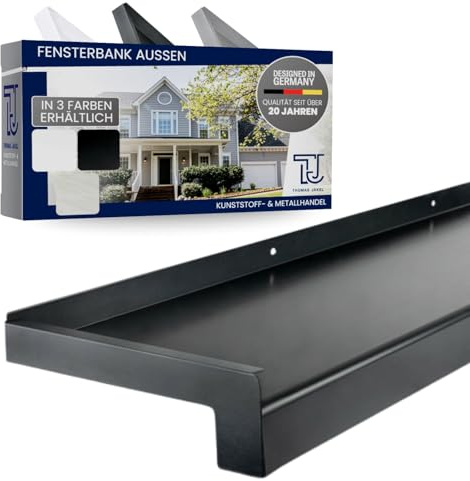TJ Fensterbank Außen Aluminium Anthrazit/Ausladung 225mm / versch. Längen/Alu Fensterbank Außen/Fensterbrett Außen Made in Germany