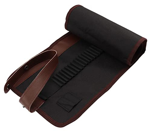 DOITEM Estuche de Lona para lápices, 72 Agujeros y 48 Agujeros, Soporte para lápices de Colores, Bolsa de Almacenamiento para Artistas, Escuela, Oficina, Negro/marrón, 20 x 55 cm, Estuche para