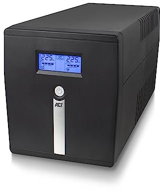 ACT Gruppo di continuità UPS di backup linea interattiva, alimentatore UPS a batteria 1000VA, (2 x IEC C13, 1 x USB, 1 x RS232, 2 x Schuko Tipo F Uscite, Protezione da sovratensioni, AVR - AC2310