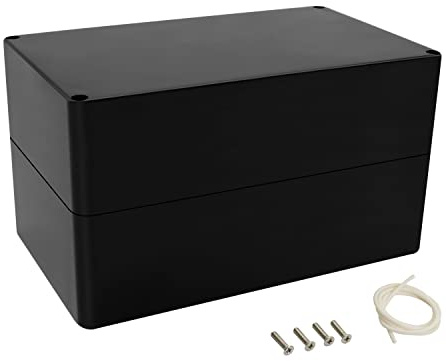 LeMotech Project Box ABS Plastic Junction Box IP65 Waterproof Hobby Box Electrical Boxes Universal Enclosure for Electronic Black 7.7X 4.6X 4.3 inch(200x120x113mm)（Pack of 1
