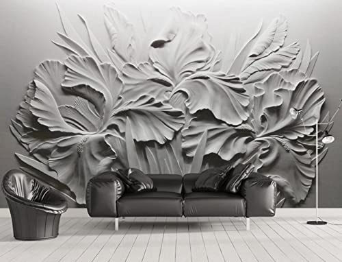 Papel Pintado Cemento Floral En Relieve Fotomurales 3D Papel Tapiz Tv Fondo Pared Moderno Dormitorio Murales