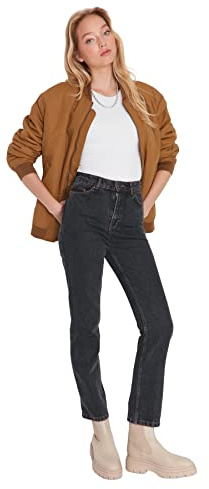 Trendyol Jeans Acampanados para Mujer, Antracita, 40
