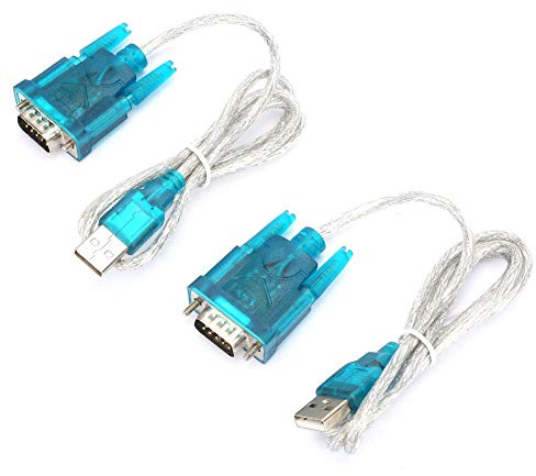 LiebeWH Cable Adaptador USB a RS232 Puerto Serie Macho 9 Pines Serial COM para Ordenador 2 Unidades Azul