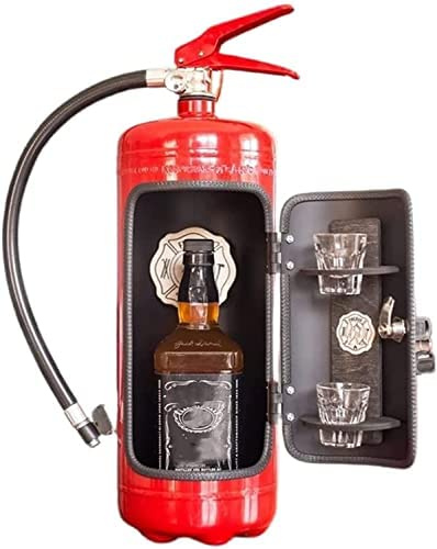 Feuerlöscher Minibar, Neuheit Feuerlöscher Bar Weinregal, Simulation Feuerlöscher Form Ornament, für Whisky liebenden Feuerlöscher handgemachte Metall Mini Bar Geschenk