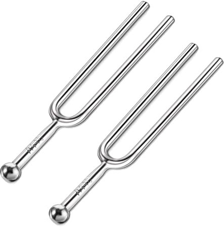 Stimmgabel 440hz Stimmgabel Set Standard Stimmgabel A440 Hz Stimmgabel aus Edelstahl für Musical Standard-Instrumente Violine Gitarren Tuner Geräte, 2PC