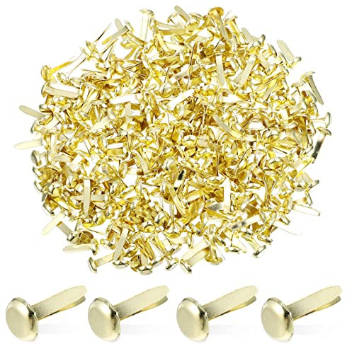 Beavorty 300stücke Rundkopf-brads Metall Für Scrapbooking Basteln Und Bürobedarf Leichte Eisenclips Für -projekte Goldfarben Wiederverwendbar Praktische Handwerkszubehör