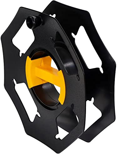 UKB4C Heavy Duty Black Cable Tidy Reel (25M) Extension Revolution Camping Electric Hook Up Cable Reel Winder Cable Tidy Holder Organiser Cord Storage Wheel for Caravan Motorhome Leads Cables