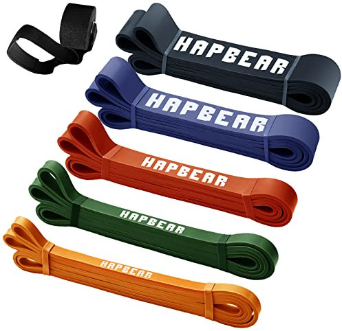 HAPBEAR Pull Up Assistance Bands - Pull Up Bands - Resistance Bands - Exercise Bands Resistance Bands Set - Workout Bands for Working Out, Stretching, Muscle Training - Orange-Black (5-170LBS)