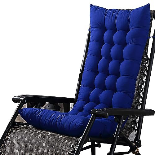 RUYICZB Bequeme Liegenauflage Deckchair Sonnenliegen Mit Krawatten Polsterung Gartenliege Auflage Liegestuhl Polster Gartenmöbel Kissen Für Garten Outdoor Indoor Sofa Autositzbank,Blau,120x45cm
