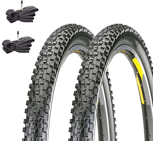 EBA29MCK 2 Copertoni MTB 29 x 2.10 + Camere con Valvola Presta Pneumatici Tassellati Bici Mountain Bike Gomma Rigido Cross Country