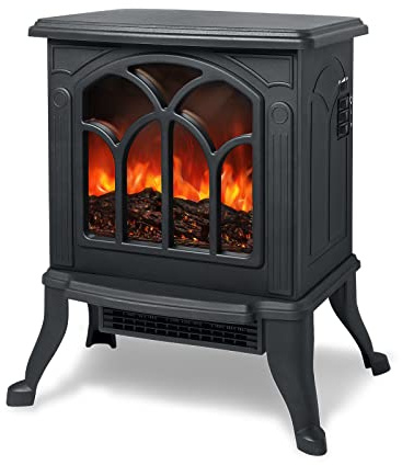 VA-Cerulean Chimenea eléctrica Calefacción LED Chimenea eléctrica con efecto de llama, portátil, decoración para salón, dormitorio