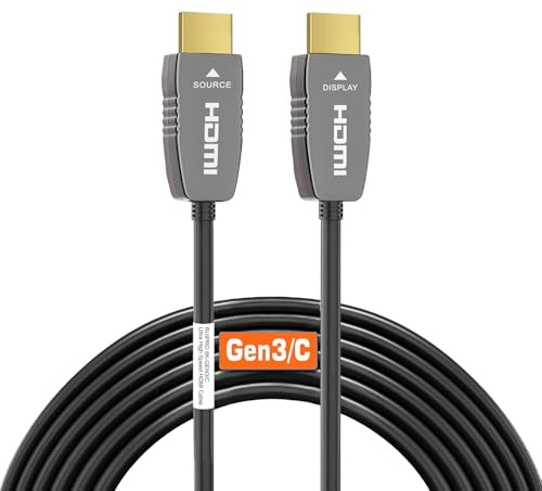 RUIPRO 8K HDMI 2.1 Certified Fibre Optic Cable CL2 Rated 7.6M, Ultra High Speed HDMI Support 8K@60Hz 4K@120Hz 48Gbps eARC HDR HDCP2.3 Compatible with TV, Laptop, Projector, PS5, Xbox Series X, AVR