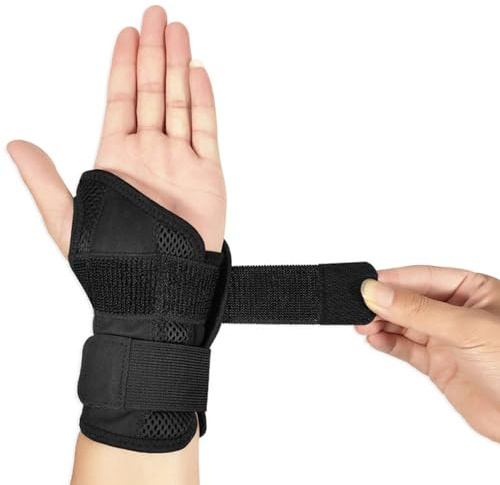 ZONADAH Handgelenk-Sport-Handgelenkstütze, Handgelenk-Kompressionsgurt, Handgelenkbandage, Bandagen, verstellbare Handgelenkstütze für Fitness, Handgelenk, Schmerzlinderung, linke Hand, Schwarz