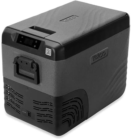 Yolco KX40 Carbon Elektrische Kompressor-Kühlbox, Dual- Zone, App Steuerung per Bluetooth, 12/24 V und 230 V, für Auto, LKW, Boot, Camping Kühlschrank