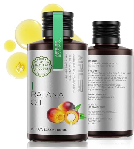 Organic Batana Oil for Hair Growth: Dr Sebi approved unrefined 100% pure and raw from Honduras for women and man everyday nature hair care 100ml