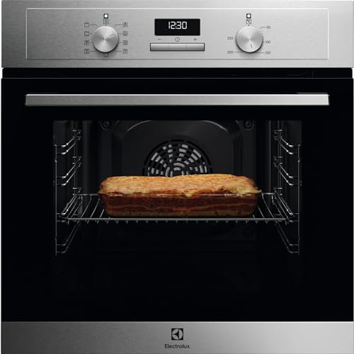 Electrolux OED3H00BX Forno Da Incasso, SteamBake Serie 600, Capacità 65L, Multifunzione, Ventilato, Classe A, Display LED, Pulizia AquaClean, Nero/Inox, 670x654x635 mm