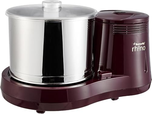 Rhino 2-Litre Table Top Wet Grinder (Cherry) -Wet Grinder - Rice Grinder - Dhall Grinder - Grains Grinder - Curry Paste - Curry Masala - Spice Masala - Idly Dosa Batter Grinder