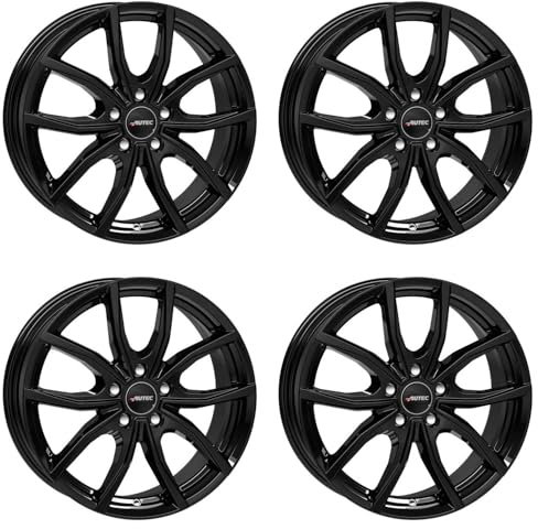 4x AUTEC Felgen Alufelgen VIDRON 6.0x15 ET43 5x112 Schwarz kompatibel mit VW Caddy Golf VIII Touran Golf VI Golf V Golf VII Jetta