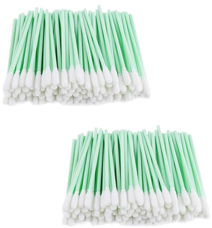 Wjelet 200 Stück Wattestäbchen Reinigungsstäbchen, Schaum Reinigung Tupfer Sticks, Schaumstoffspitzen Reinigungstupfer für Tintenstrahl Druckkopfreiniger Kamera Linsen Reinigung Optische Ausrüstung