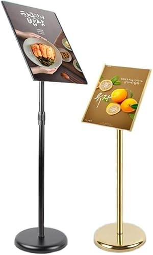Yoeoefuo Aufsteller Kundenstopper A2 A3 A4 Infoständer Plakathalter Verstellbarer Schilderständer Für Draußen Bodenstehender Posterständer Outdoor Wetterfest Plakatdisplay Posterständer(Gold,A2)